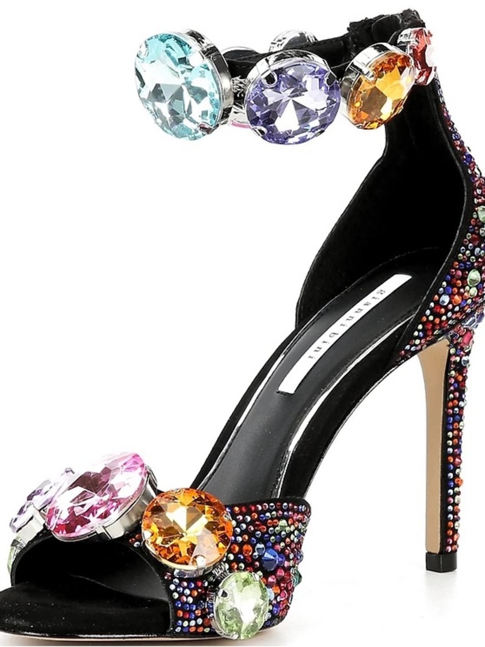 NWT Gianni Bini Rainbow Rhinestone Embellished Jewel Ornament Ankle Cuff Sandals - Picture 12 of 13
